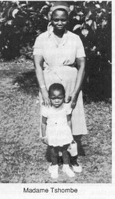 Madame Tshombe with a child, photographed in the Belgian Congo